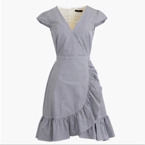J. Crew Gingham Faux Wrap Dress - Picture 2 of 2